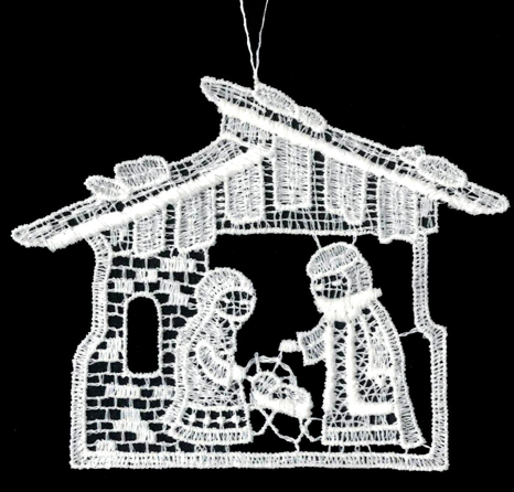 [KST-02M6] Lace hanger - Nativity scene - 9cm