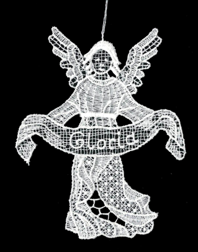 [KST-02M9] Pendentif dentelle - Ange Gloire - 9cm