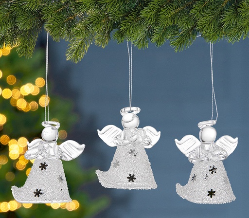 [KST-30ENG527] Lot de 2x3 anges en verre - 3,5cm/ … suspendre