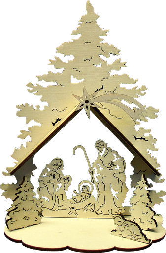 [KST-57LKT09N] Nativité à monter/bois - H 9cm