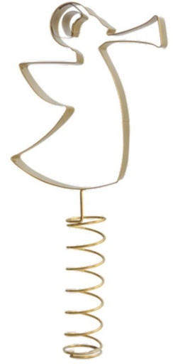 [KST-62M12] Pointe sapin Ange/métal doré - H 25cm