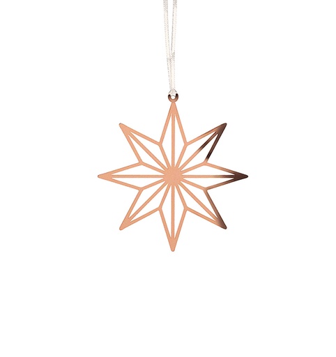 [KST-62M8] Deco pendentif Etoile/métal rosé - 8x8,5cm