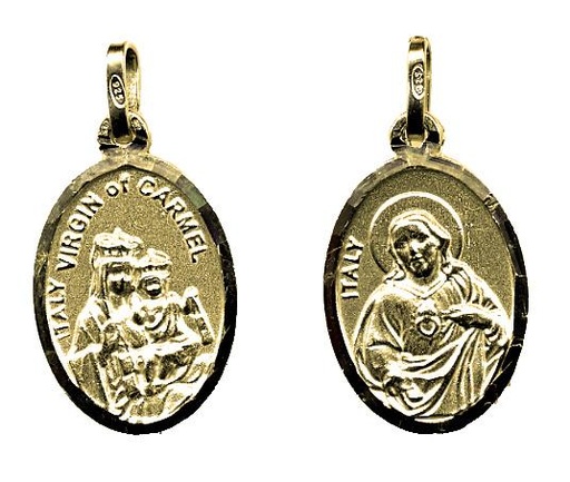 [MDP-10SCA020] Skapulier-Medaille - 925% versilbert 3μm - Oval (16x22mm)