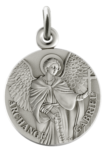 [MDZ-46GAB16] Medaille Gabriel - rhodiniertes Silber 925‰ (Ø16mm)