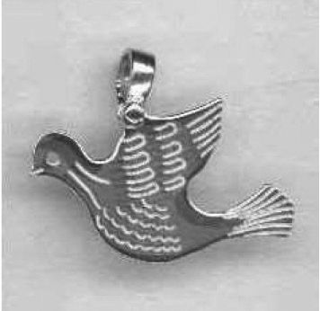 [MDZ-53DF03] Pendant Dove/with detail - silver 925‰ (17x26mm)