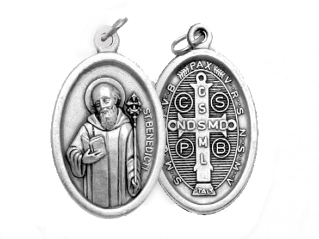 [MED-05BEN022] Medaille H, Benediktus - metaal (16x22mm)