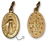 [MED-05WONO22D] Medaille OLV Wonderdadige - metaal/verguld (10x14mm)