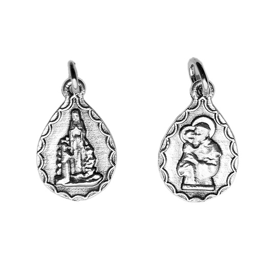 [MED-35LOU49] Médaille N.D. Lourdes/St Antoine - métal (14x20mm)