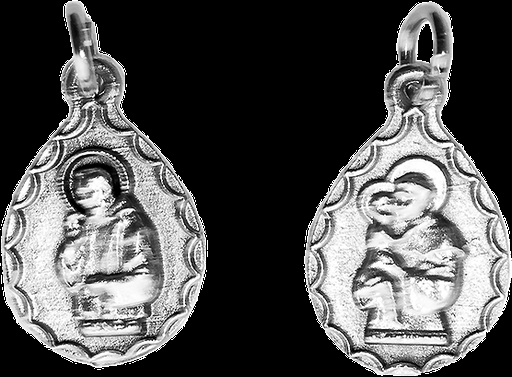 [MED-35PIO49] Medal H. Padre Pio/H. Anthony - metal (14x20mm)