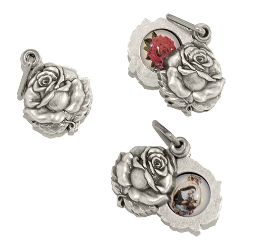 [MED-46RIT416A] Medaille Hl Rita - Metall/Rose (Ø15mm)