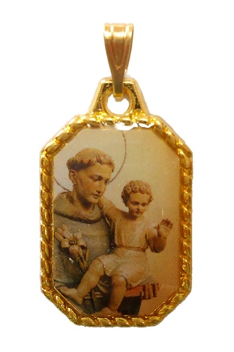[MED-59ANT413D] Médaille St Antoine - métal/dorée (15x22mm)