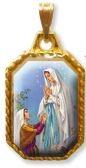 [MED-59LOU413D] Medaille OLV Lourdes - metaal/verguld (15x22mm)