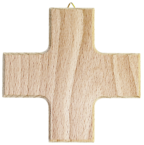 [MKR-01EF100] Kruisbeeld hout/beuk - effen (120x120mm)