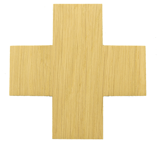 [MKR-03DK] Kreuz Eiche, ohne Rand roh, unlackiert-ohne öse (100x100mm)