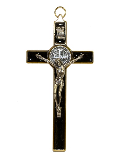[MKR-09BEN838ZW] Croix St Benoit/métal - émaille/noir (100x200mm)