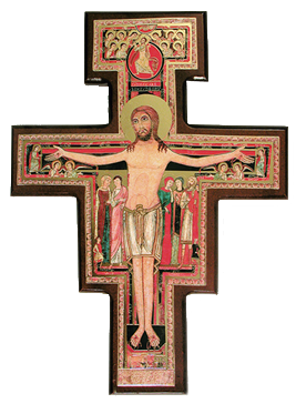 [MKR-09IK1205DAM] Kruisbeeld hout - San Damiano (195x250mm)
