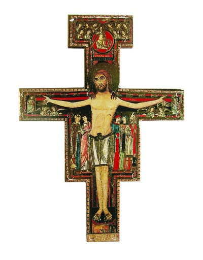 [MKR-09IK792DAM] Croix murale polyrésine - San Damiano (85x115mm)