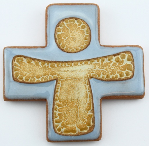 [MKR-13F170D] Cross ceramic - Child - sand/white (75x75mm)