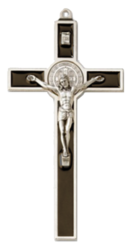 [MKR-54BEN13ZW] Croix St Benoit/métal - émaille/noir (70x125mm)