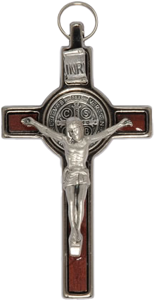 [MKR-59BEN8] Cross St Benedict - metal/resine assorti (40x70mm)