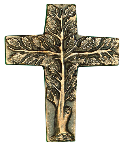 [MRL-800923] Croix murale bronze/MRL - 'Arbe de Vie' (75x90mm)