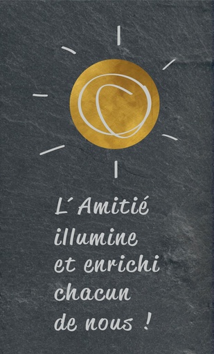 [PLK-41ARD04FR] Leisteen/zon 'L'amitié illumine'- 8x13cm