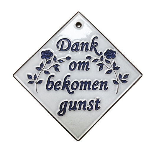 [PLK-58DANK] Tegel Dank om bekomen gunst - 12x12cm