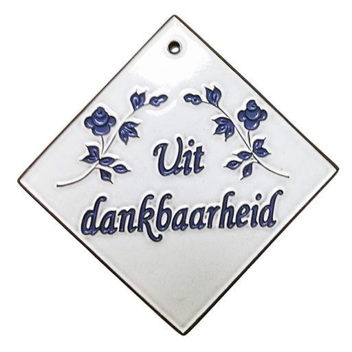 [PLK-58UITDANK] Tegel Uit dankbaarheid - 12x12cm