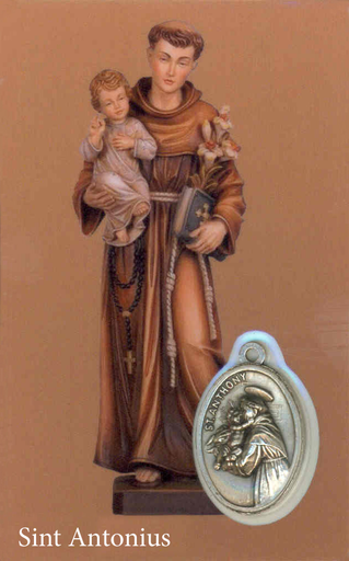 [PRT-11ANTNL] Gebedskaartje/medaille - St Antonius NL (55x85mm)