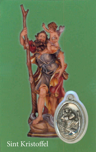 [PRT-11KRINL] Gebedskaartje/medaille - St Kristoffel NL (55x85mm)