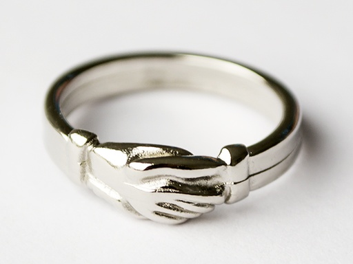 [RNG-35MAI01A] Bague d'amitié/mains - nicklé - tailles mixtes