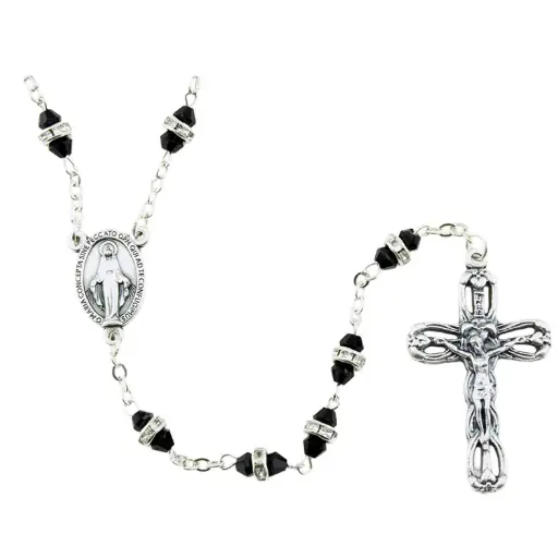 [RZK-05CR03SCA] Chapelet - cristal/strass - scarabée (8x6mm)