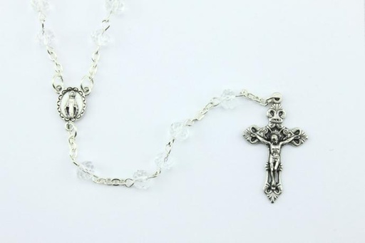 [RZK-05CR05] Rozenkrans - kristalparels/wit - met slotje (⌀ 6mm)