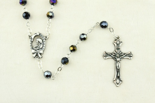 [RZK-05IR6SCA] Rozenkrans - imitatie kristalparels/ketting - scarabee (⌀ 6mm)