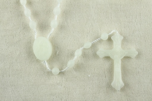 [RZK-091500LG] Rozenkrans - plastic kralen/koord - fluorescerend (6x4mm)