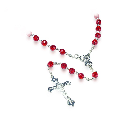[RZK-35CHM07] Rozenkrans van uw maand 'Juli' - im.cristal/robijn rood (⌀ 6mm)