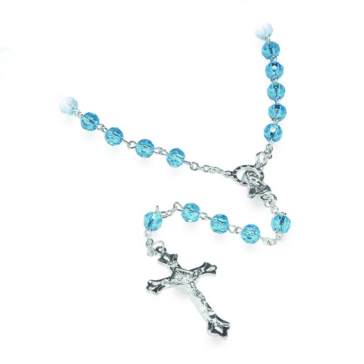[RZK-35CHM12] Rozenkrans van uw maand 'December' - im.cristal/topas blauw (⌀ 6mm)