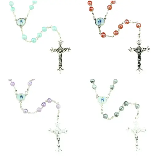 [RZK-35GL825] Rozenkrans Glas - assorti  (⌀6mm)