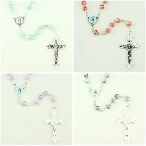 [RZK-35GL825] Rozenkrans Glas - assorti  (⌀6mm)