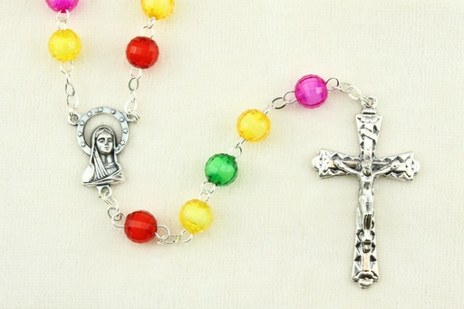 [RZK-40ACR086] Rozenkrans - imitatie kristal - multi gekleurd (⌀ 8mm)