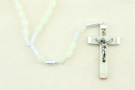 [RZK-40LG33] Rozenkrans - fluorescerende parels op koord/met slotje (8x5mm)