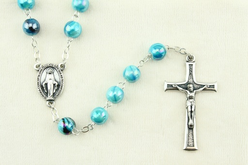 [RZK-40MT087BL] Rozenkrans - pareleffect - blauw ( ⌀ 8mm)