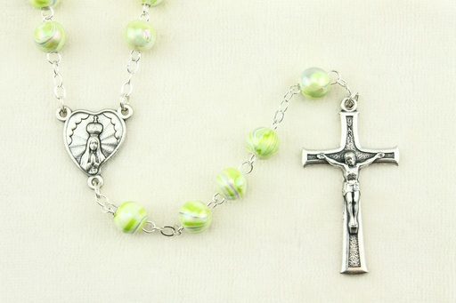 [RZK-40MT087GR] Chapelet - im. Perle - vert spec. ( ⌀ 8mm)