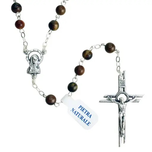 [RZK-40PN39OT] Rozenkrans met halfedelsteen - tijgeroog (⌀6mm)