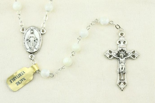 [RZK-40R100] Rosaire - en nacre rond (⌀6mm)