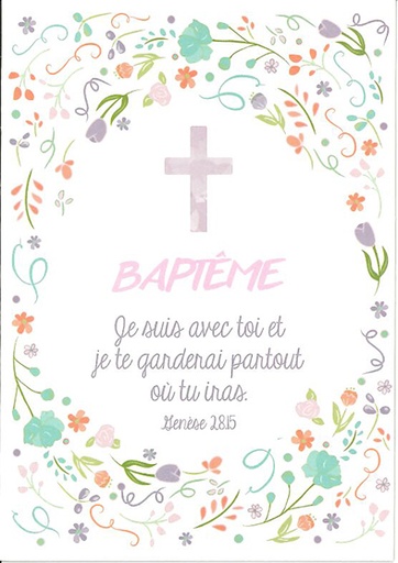 [SGC-31C023] Signet baptˆme - 70x100mm Je suis avec toi...