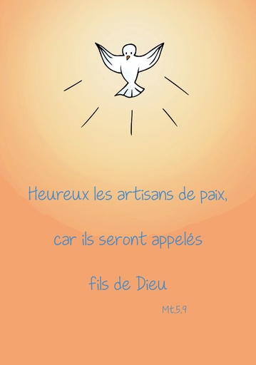 [SGC-31C044] Signet communion - 70x100mm Heureux les artisans de Paix ...Mt 5,9