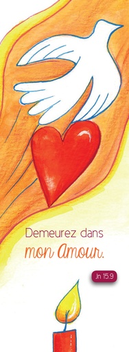 [SGC-31SC012] Signet communion - 5,5x15cm Demeurez dans mon amour...