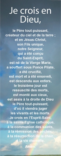 [SGP-31JCD01] Signet prière - 5,5x15cm Je crois en Dieu