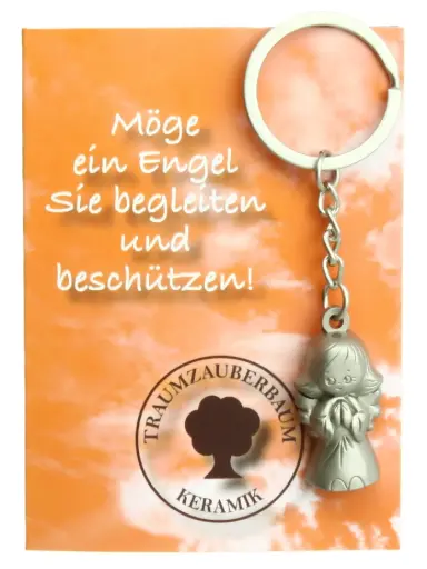 [SLH-01ENG01DE] Porte-clef Ange Gardien TZB - inox - Texte ALL (30x17mm)